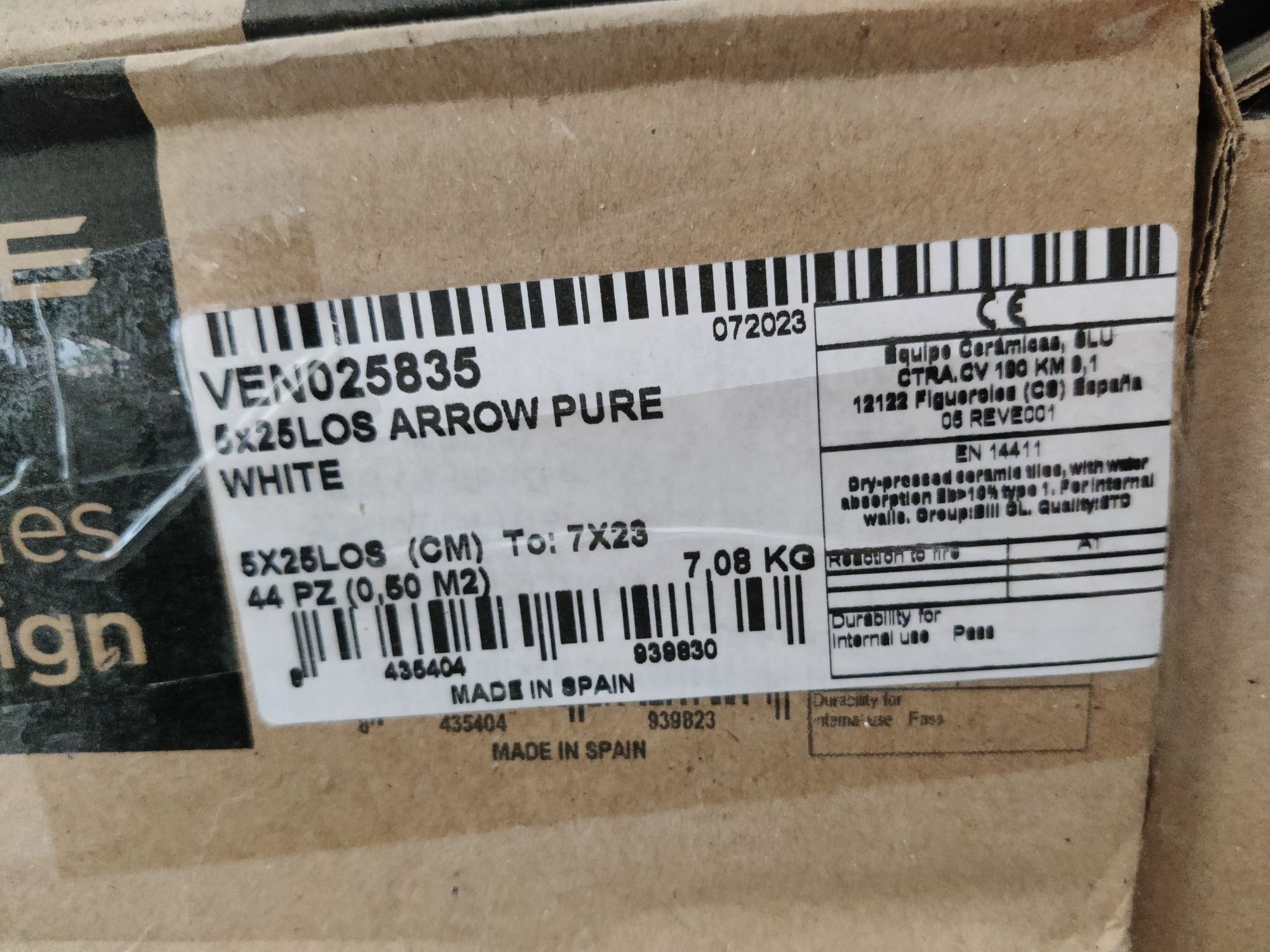 Płytka biała cegiełka Arrow Pure White VEN025835