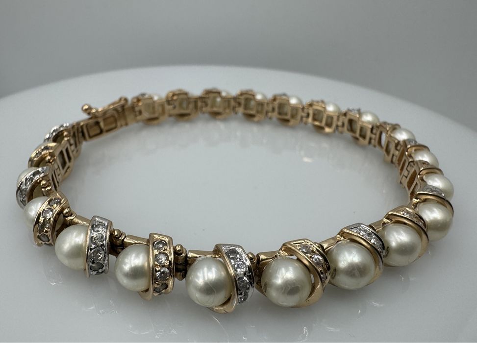 Золотой браслет с жемчугом 585