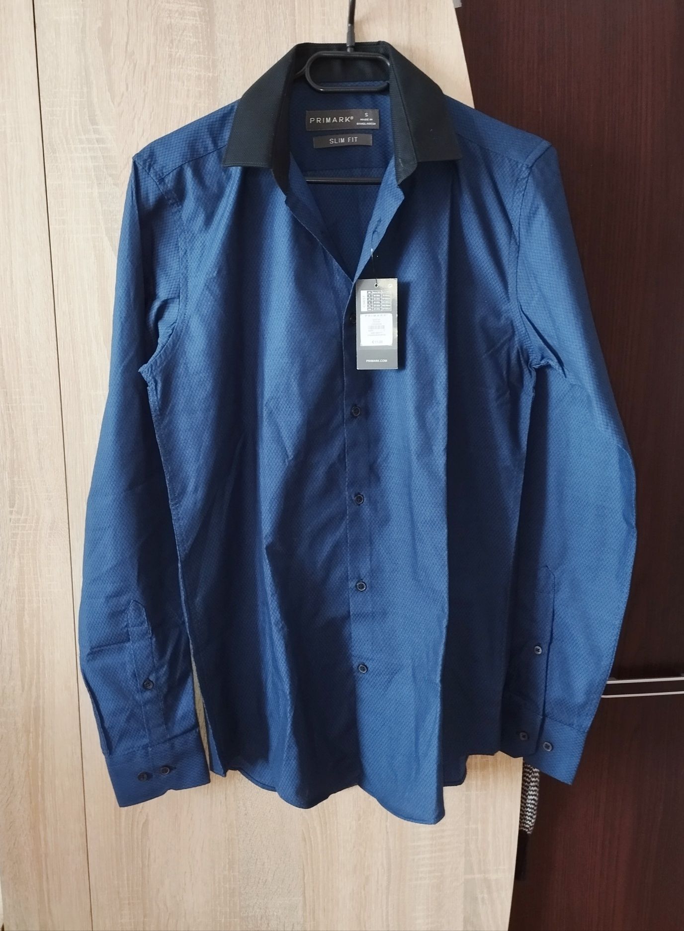 Nowa Koszula Męska Primark Slim Fit / Rozmiar S / 100% Bawełna