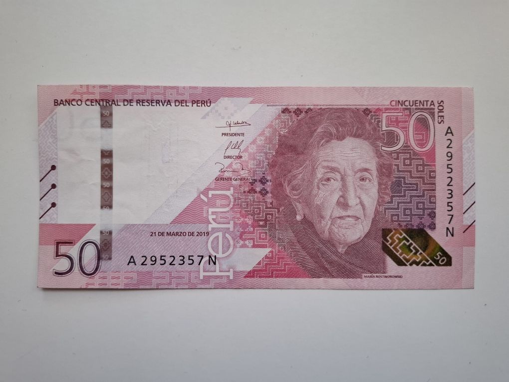 Banknot 50 Soli PERU - Maria Rostworowski