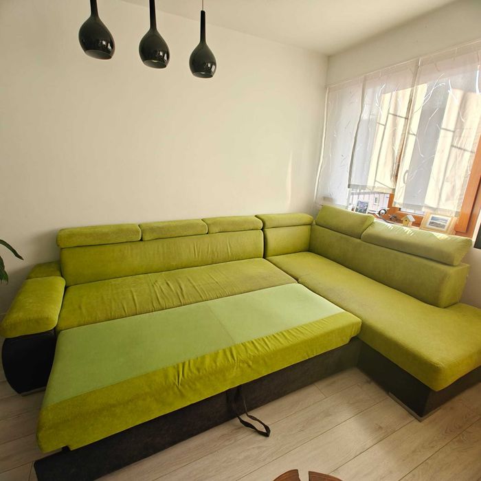 Używana zielona sofa narożnik tylko 300 zł