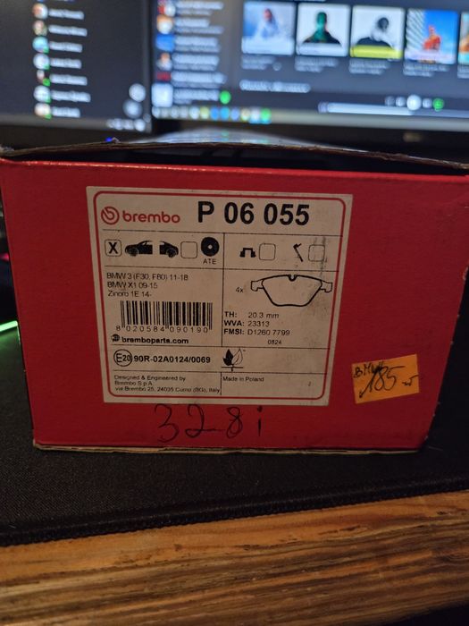 Klocki hamulcowe przód bmw f30 328i BREMBO NOWE