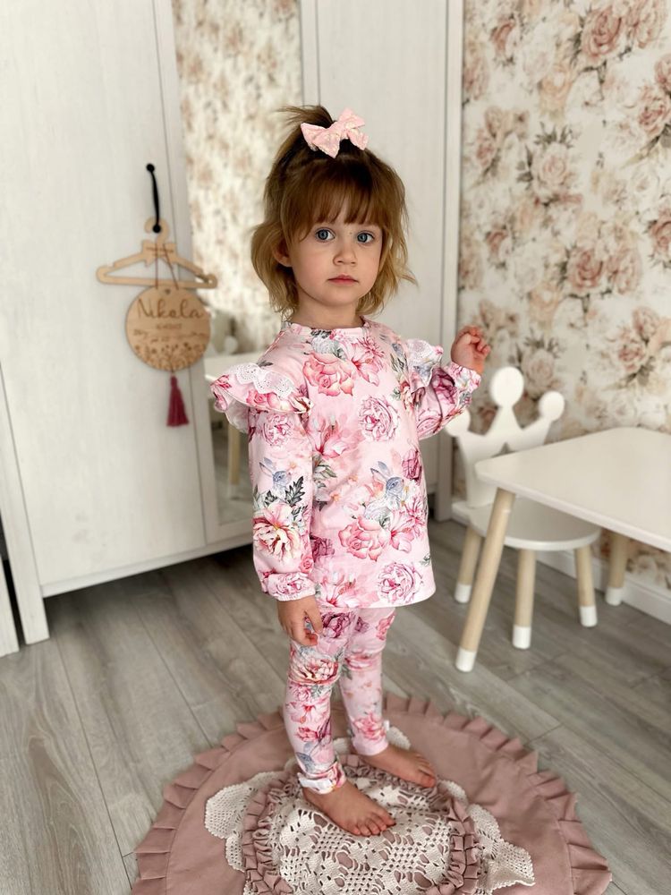 Legginsy w kwiaty nikol fashion 86-128