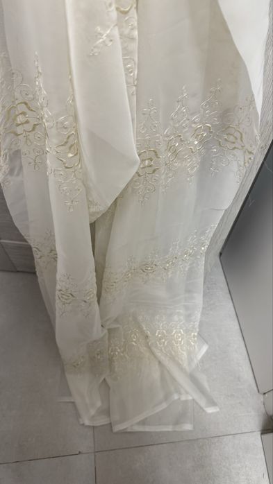 Firanki haftowane ecru 2szt nowe