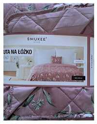 Narzuta na łóżko KWIATY 200x220cm Smukee różowa nowa