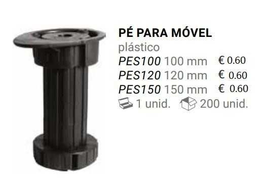 Pes plastico ou metal para moveis