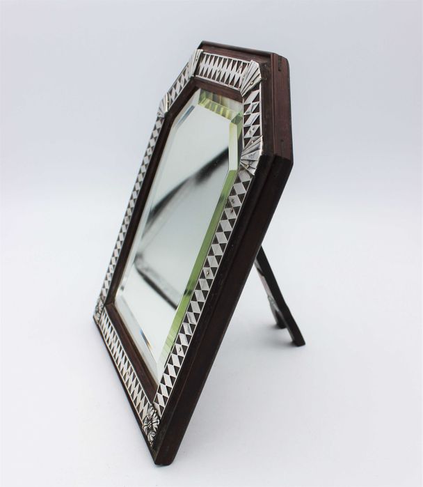 Espelho de Mesa em Pau-Santo e Prata Portuguesa