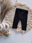Czarna prazkowane legginsy z bawełny H&M