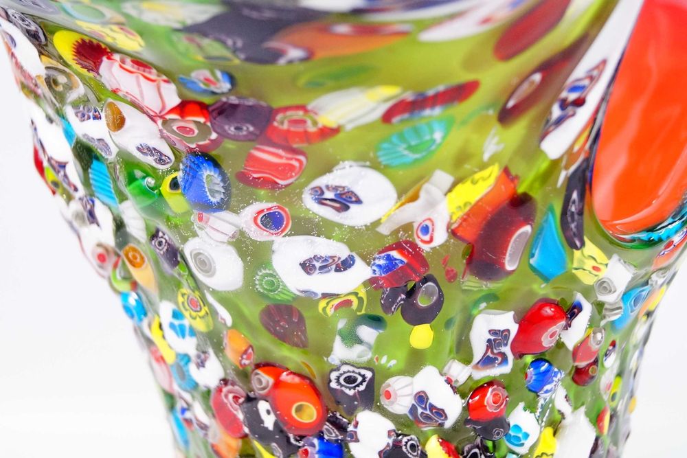 Wazon Murano style kolorowy szkło 3D cały wypukły unikat