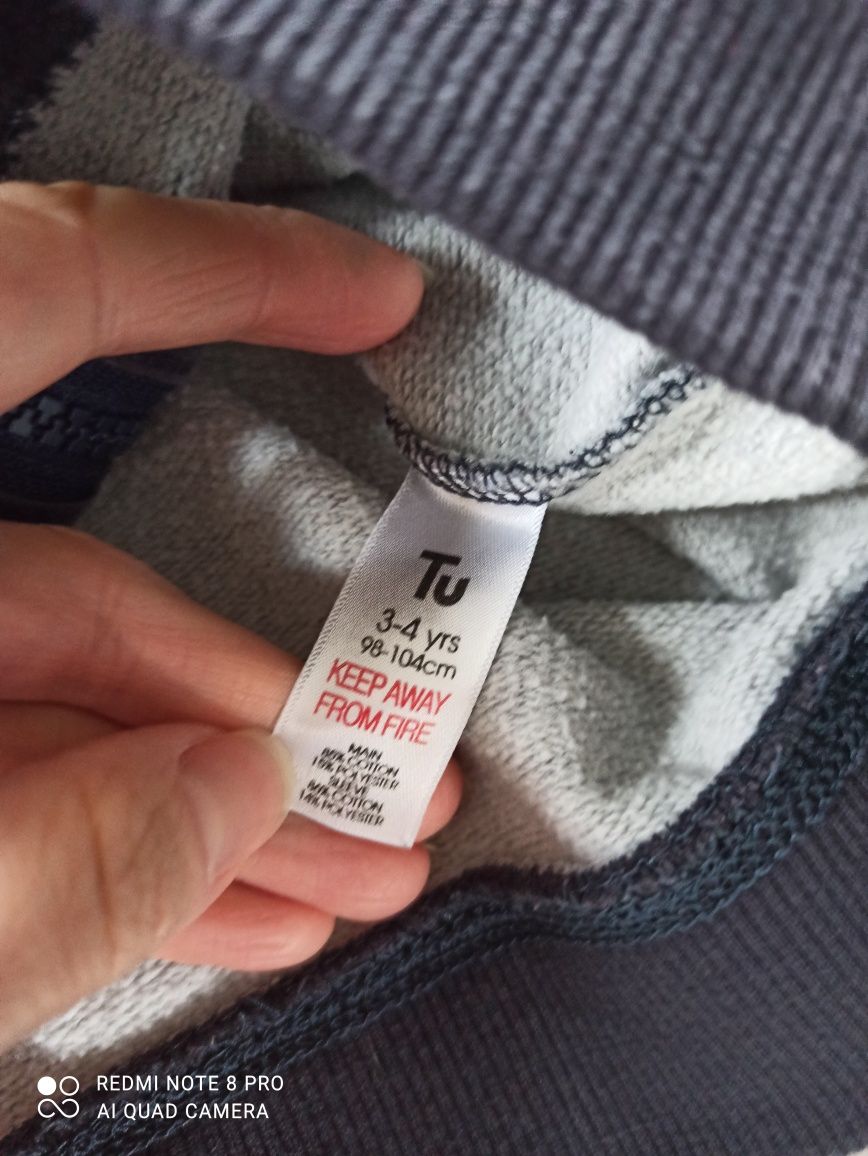 Bluza na zamek dla chłopca TU r. 98/104
