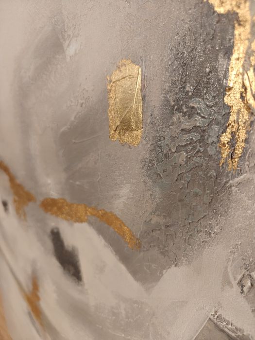 Obraz ręcznie malowany na płótnie "Marmurowa fala" 90x90