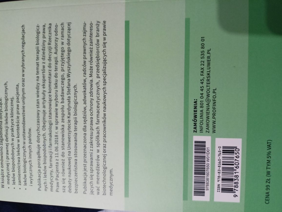 Książka- Leczenie biologiczne a prawa pacjenta