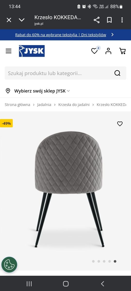 Krzesło szare Kokked