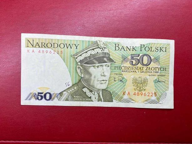 Banknot PRL 50 ZŁ Karol Świerczewski / błąd druku /