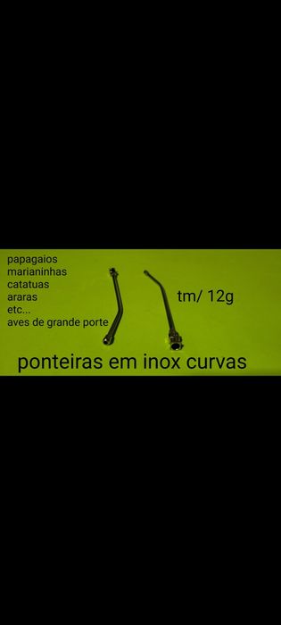 Ponteiras  em inox de bolinha curva para seringas de alimentação ara s