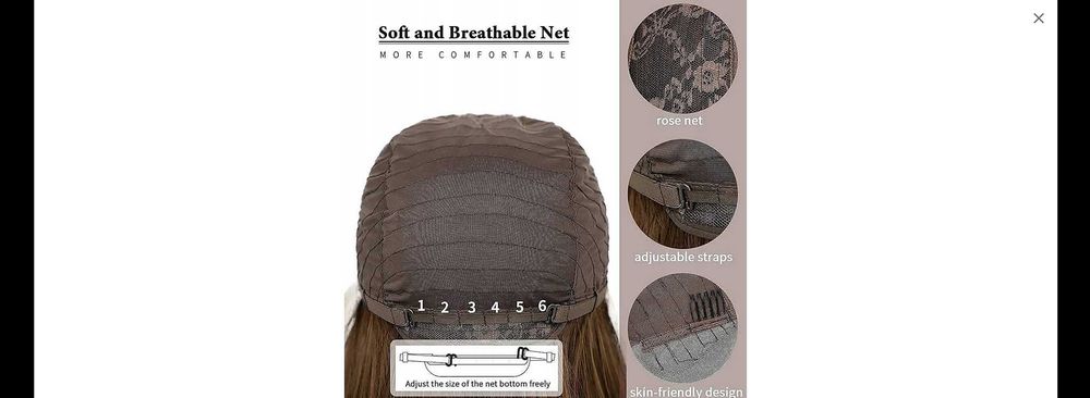 Peruka ciemnobrązowa z blondem,damska, długa, gładka peruka dla kobiet