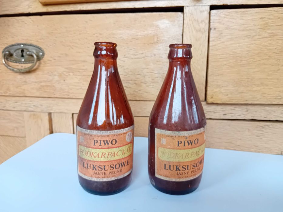 Butelki po piwie Piwo Podkarpackie Luksusowe PRL