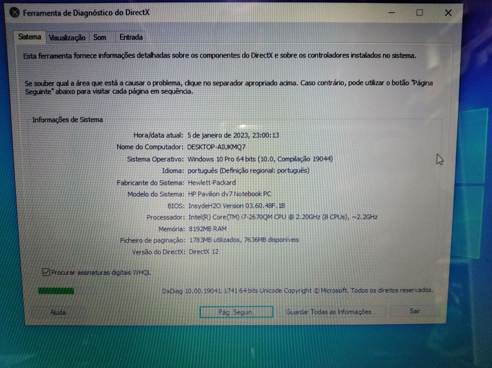 HP DV6-6160SP I7-2670QM+8GB RAM