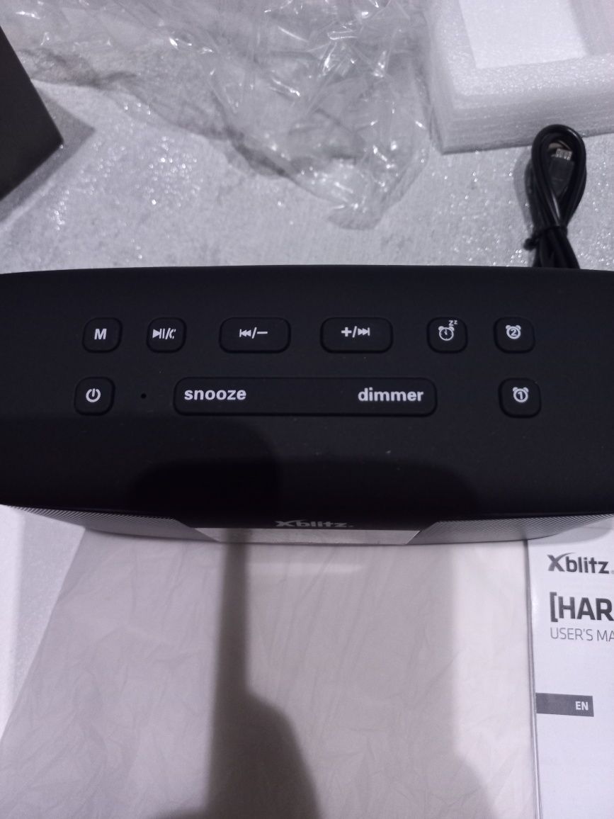 Głośnik Xblitz przenośny bluetooth usb zegar budzik  aux micro SD