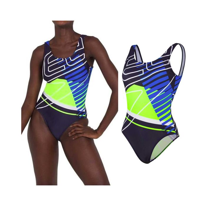 Damski Jednoczęściowy Strój Kąpielowy SPEEDO Placement Navy Blue 42