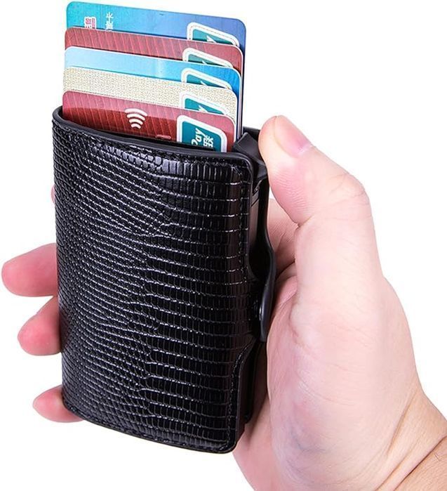 Honsheng Portfel Etui na karty kredytowe z przegródką na monety brąz
