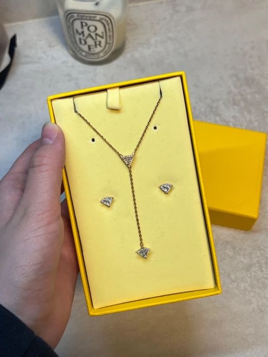 Набір Swarovski Ortyx Triangle cut, покриття рожевого золота