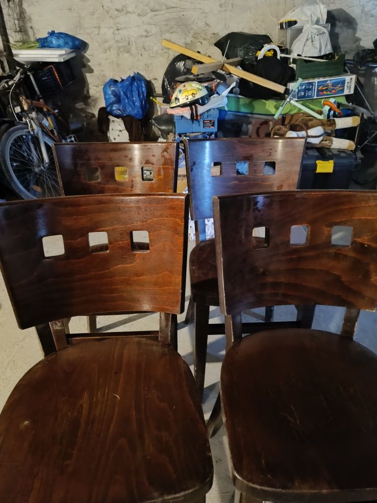 PRL stare krzesła fabryka mebli giętych  FAMEG cena za 4 szt.