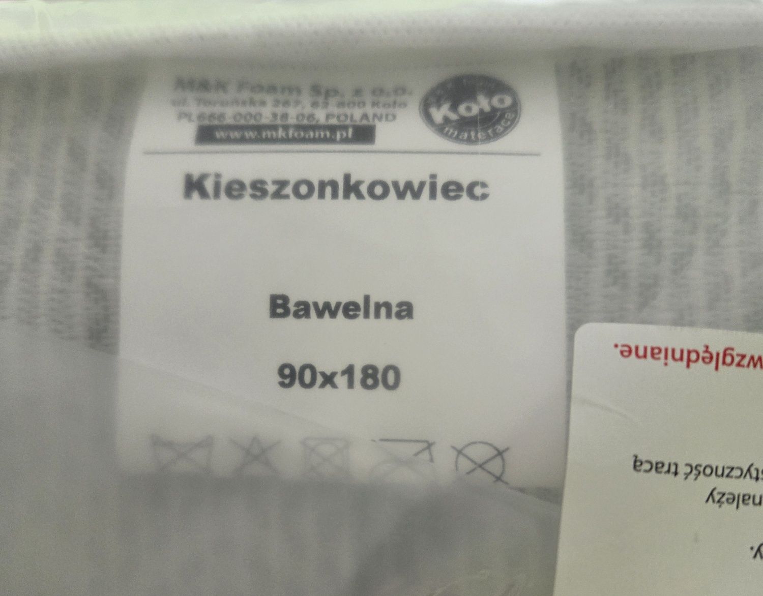 Materac M&K Foam Koło 90x180 kieszonkowiec