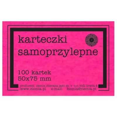 Karteczki samoprzylepne Fluo 50x75mm 100K róż