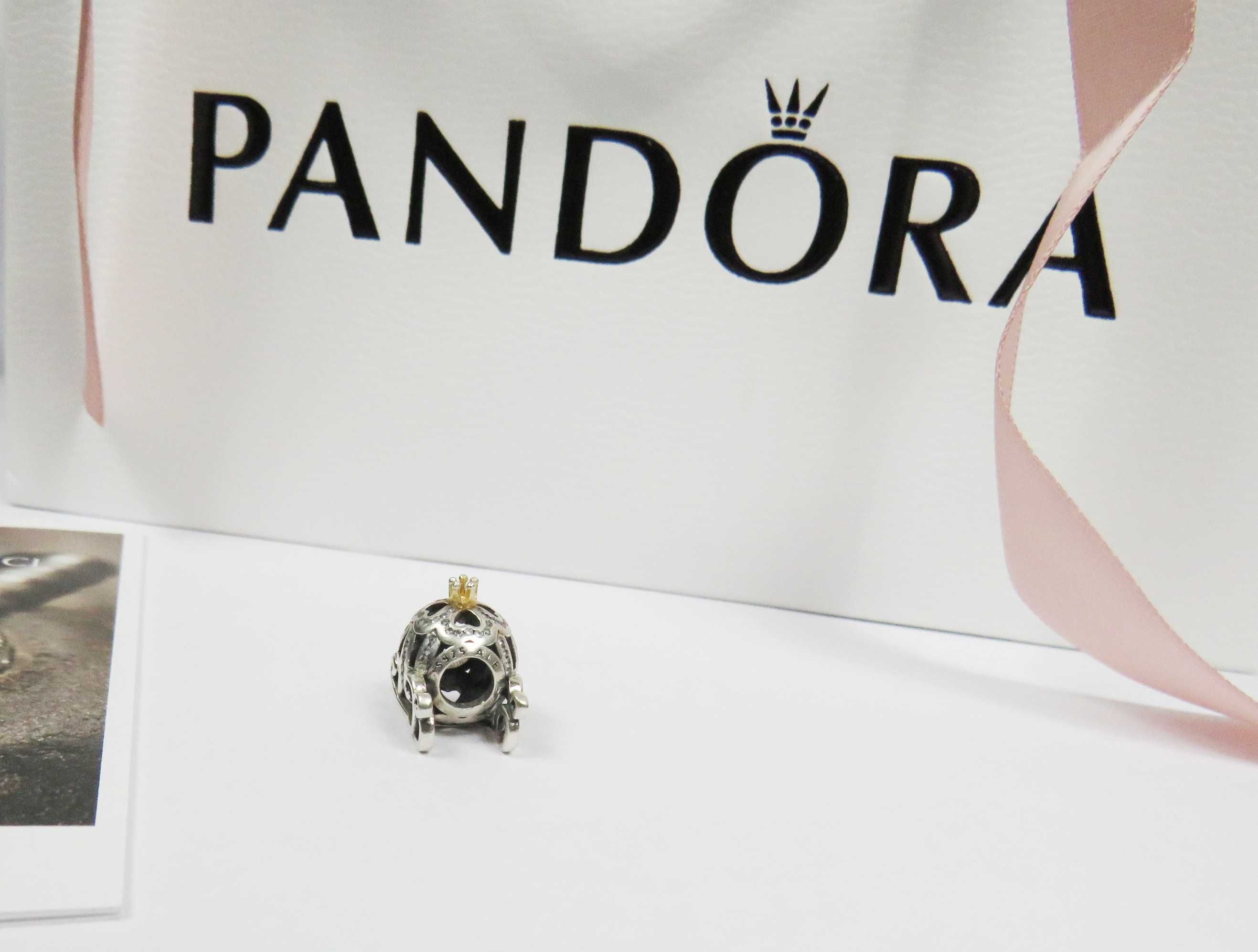 Pandora charms kareta Kopciuszka zawieszka Pandora z certyfikatem