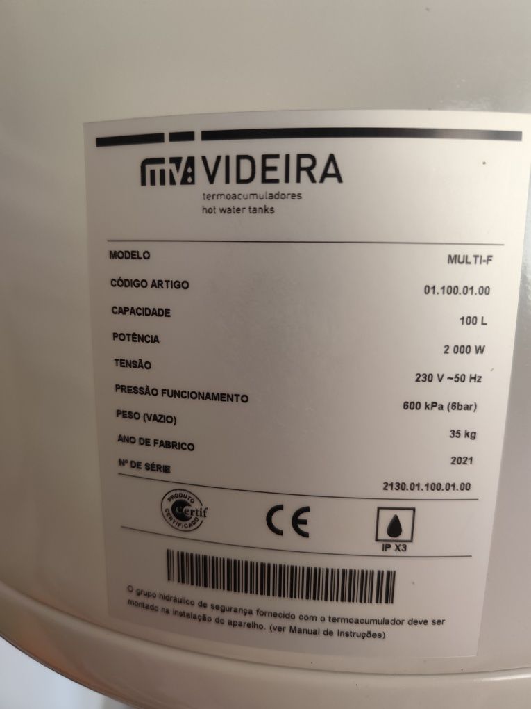 Termoacumulador eléctrico 100L, Videira