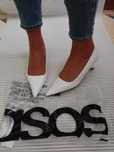 (40) ASOS) Ekskluzywne, białe czółenka w szpic z Londynu, NOWE