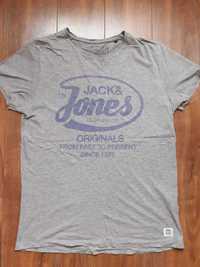 Męski, oryginalny T-shirt Jack & Jones, rozmiar L, stan bardzo dobry