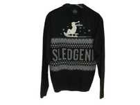 Sanki Sledgend sweter męski norweski wzór zimowy indygo vintage S M