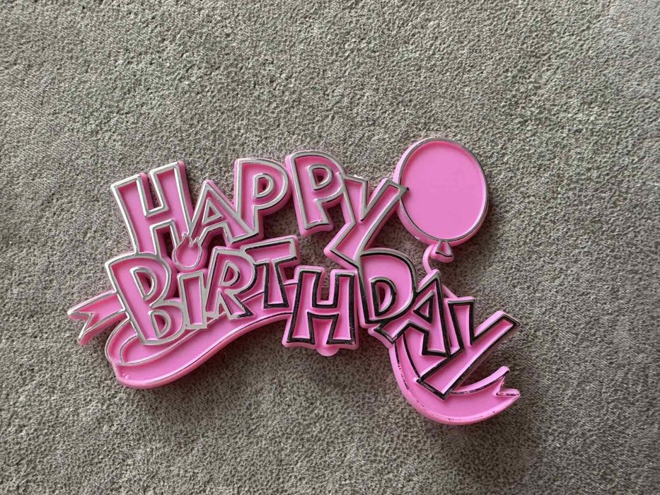 Топер для торта Happy Birthday