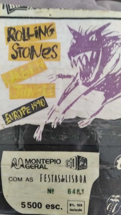 bilhete Rolling stones 1990