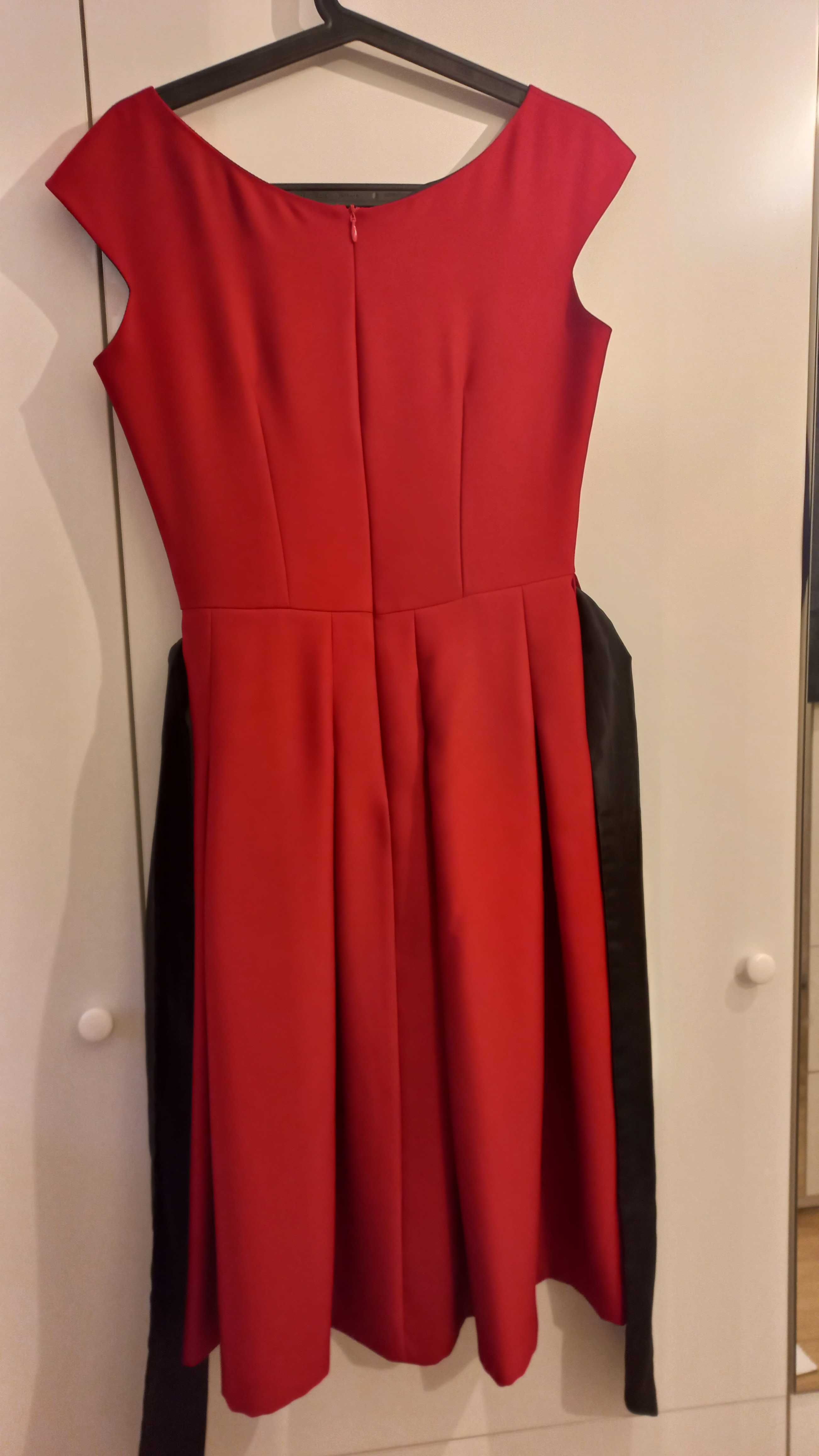 Elegancka czerwona sukienka, rozmiar 38
