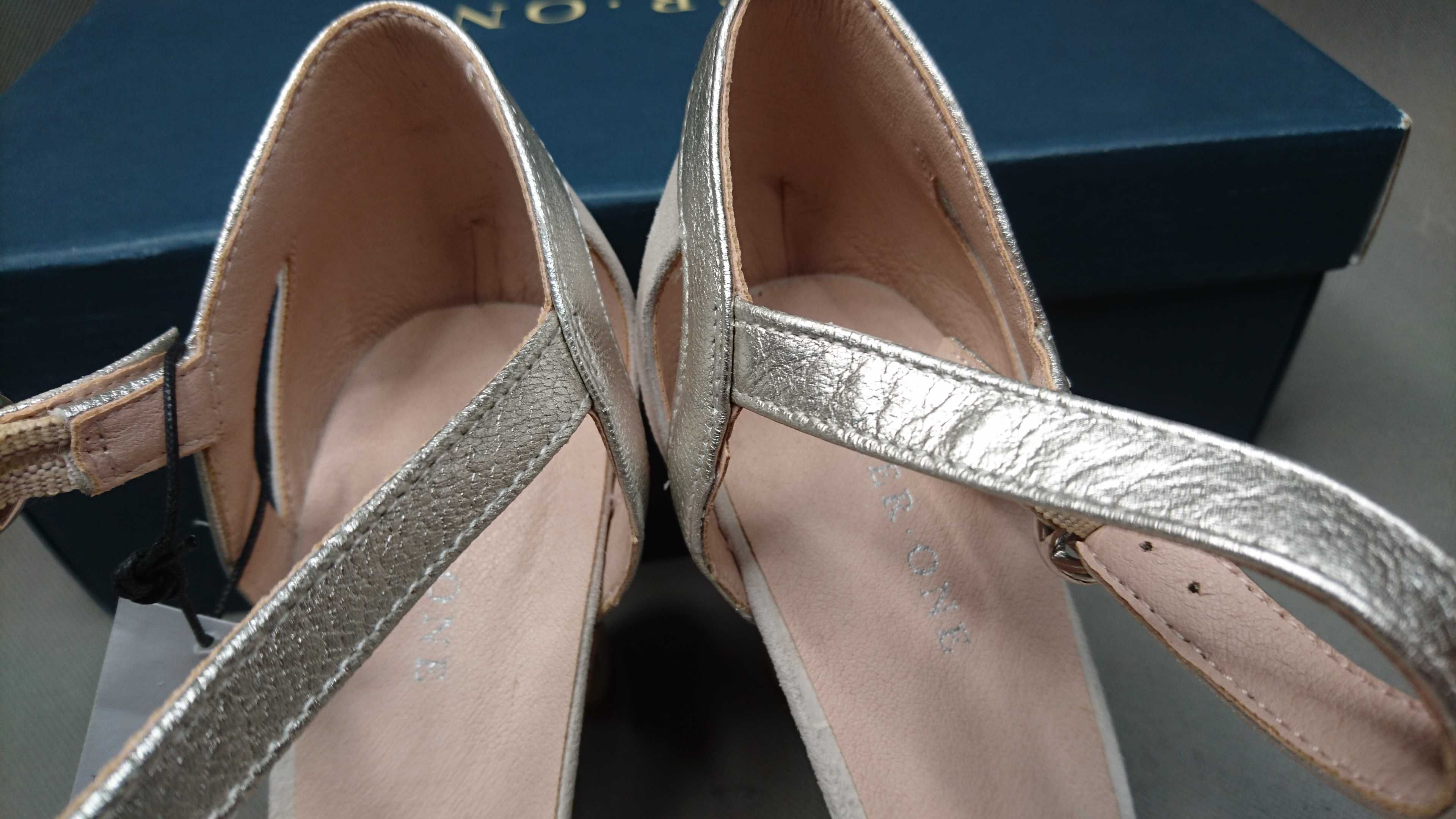 Buty Szpilki Czółenka Pier One High Heels Leather Pumps Beige R.40
