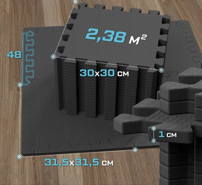 Mata puzzle piankowe do ćwiczeń 24 szt.