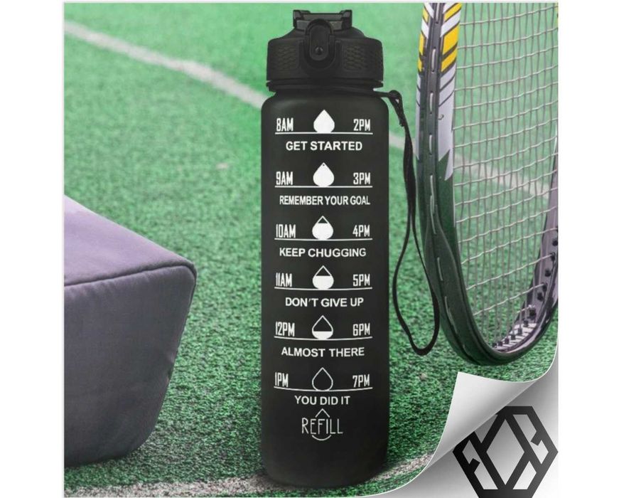 Butelka Motywacyjna Bidon na Wodę Siłownię Sportowy Miarka BPA Free 1L
