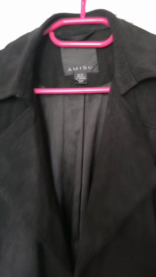 Płaszcz czarny, parka, narzuta rozmiar S Amisu