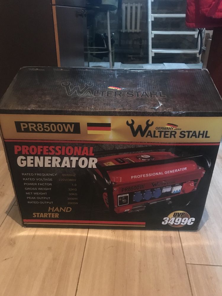 Генератор Walter Stahl 4,8 кВт 3-фазный бензиновый PR4800W