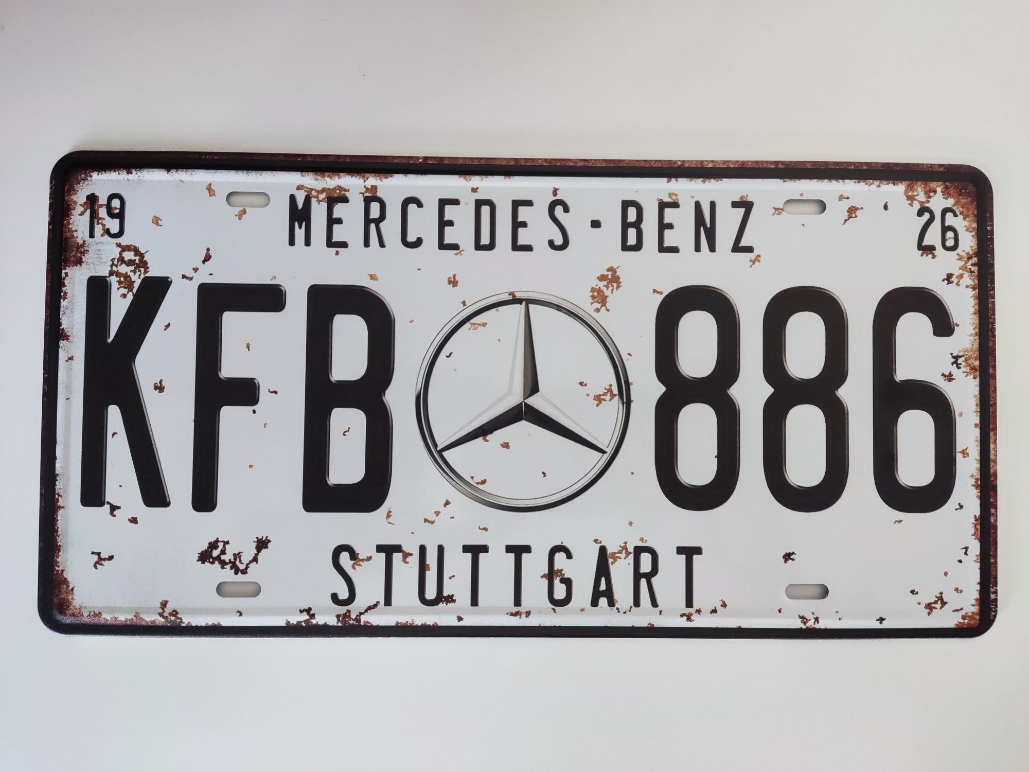 Placa metal Mercedes - Estilo Vintage