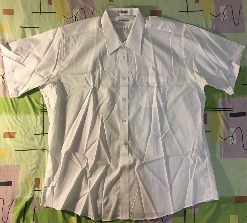 Рубашка белая с коротким рукавом Pierre Cardin
