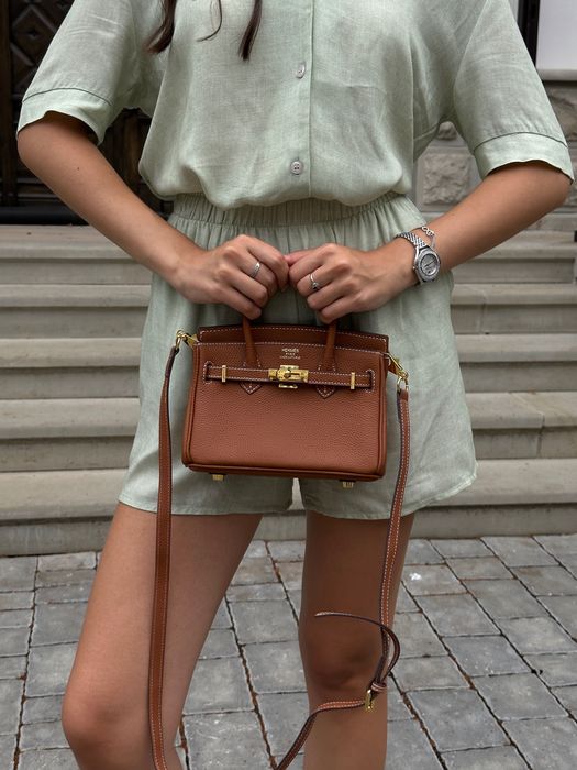 Сумка Hermes Birkin 20 Brown шкіра