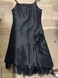 Sukienka czarna balowa 36 z tiulem - studniówka