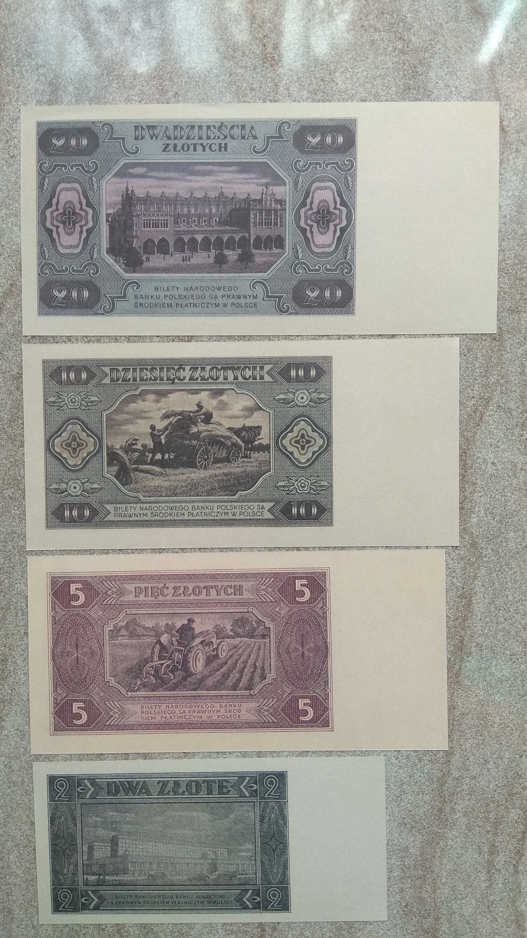 nowe piękne kopie banknotów Polskich z 1948 roku