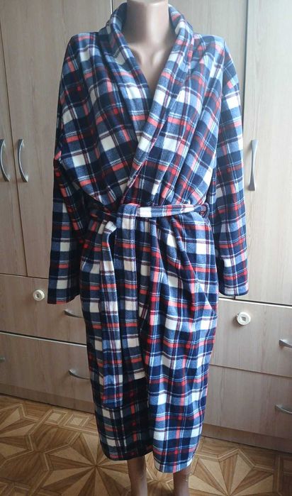 Халат картатий фліс у клітинку harbour bay М р. 48-50