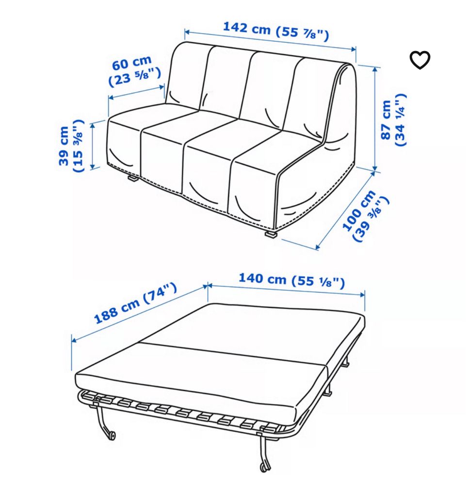 Sofá cama Ikea LYCKSELE