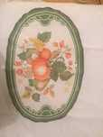 napron colorido tons verde e laranja oval